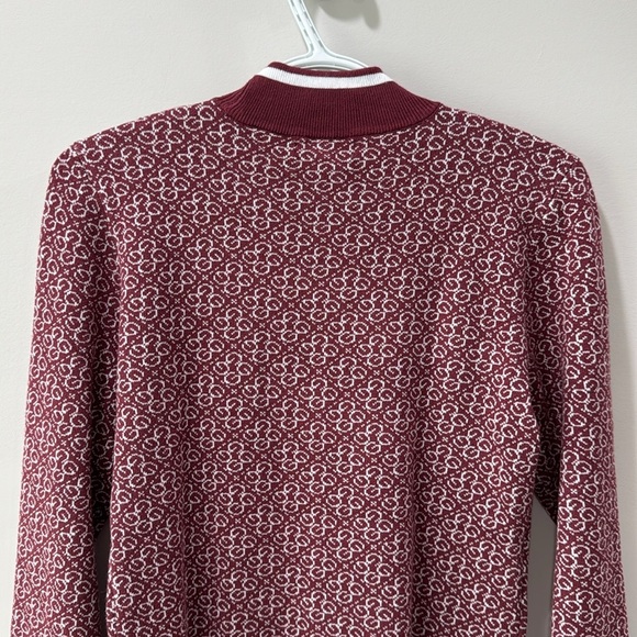 Women’s Burgundy Patterned Long Sleeve Sweater - Picture 9 of 10